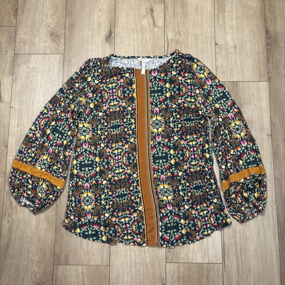 MATILDA JANE S Floret Top Floral Print Blouse Shirt Once Upon A Time Orange Blue